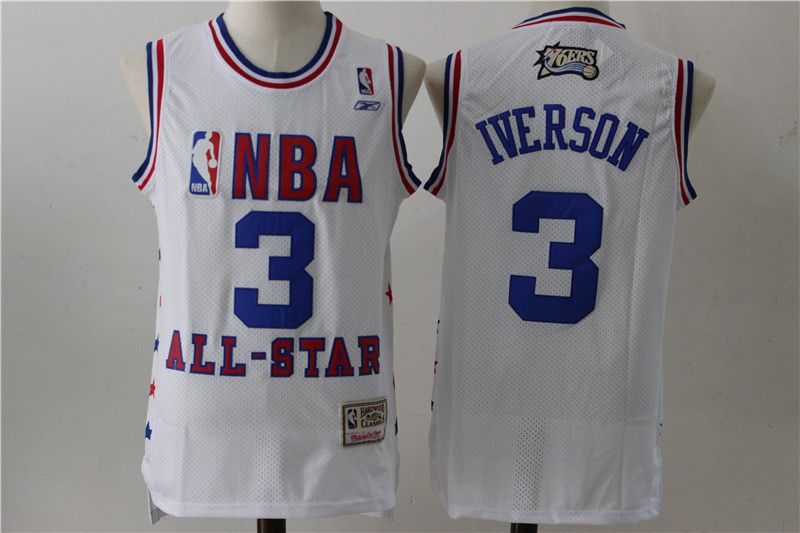 Men Philadelphia 76ers #3 Iverson White All Star NBA Jersey->philadelphia 76ers->NBA Jersey